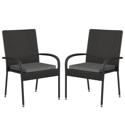 black wicker patio chairs