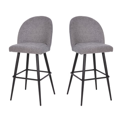 gray upholstered restaurant barstools