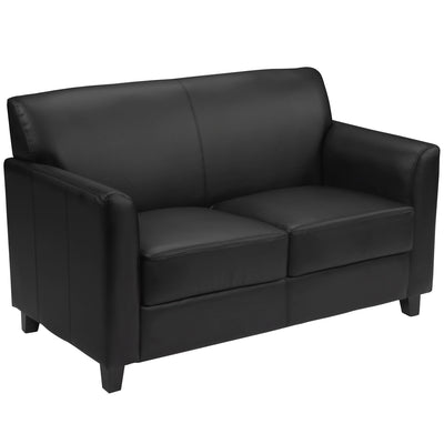 black leathersoft loveseat