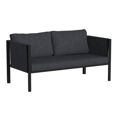 gray and black patio loveseat