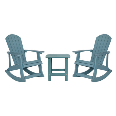 blue rocking patio chairs