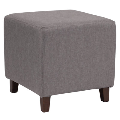 gray upholstered ottoman
