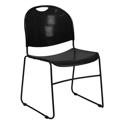 black stack office reception chair