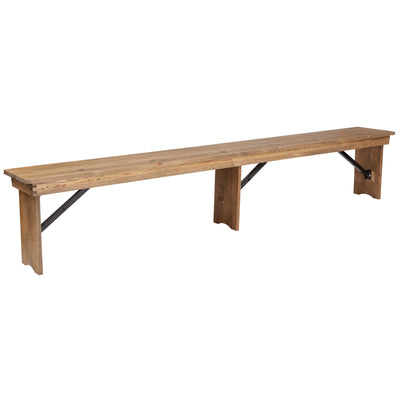 wood folding bench for farm table