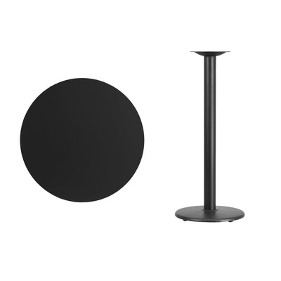 black restaurant bar table top and base
