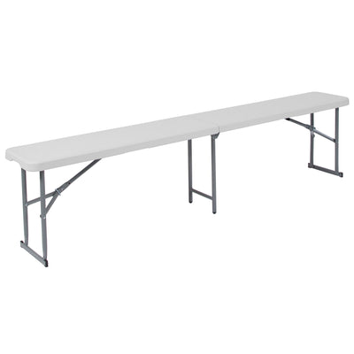 10.25''W x 71''L Bi-Fold Plastic Bench with Carrying Handle