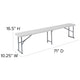 10.25inchW x 71inchL Bi-Fold Granite White Plastic Bench with Carrying Handle