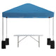Blue |#| 10' x 10' Blue Pop Up Canopy Tent and 6 Ft. Bi-Fold Table with Wheeled Case