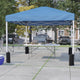 Blue |#| 10' x 10' Blue Pop Up Canopy Tent and 6 Ft. Bi-Fold Table with Wheeled Case