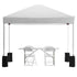10'x10' Pop Up Canopy Tent with Wheeled Case and 6-Foot Bi-Fold Folding Table with Carrying Handle - Tailgate Tent Set