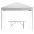 10'x10' Pop Up Event Canopy Tent with Carry Bag and 6-Foot Bi-Fold Folding Table with Carrying Handle - Tailgate Tent Set