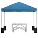 Blue |#| 10' x 10' Blue Pop Up Canopy - Wheeled Case - Folding Table with Benches Set