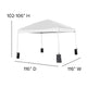 White |#| 10' x 10' White Pop Up Canopy - Wheeled Case - Folding Table with Benches Set