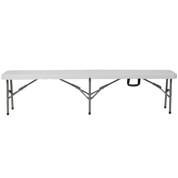 11inchW x 72inchL Bi-Fold Granite White Folding Bench with Carrying Handle