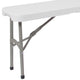 11inchW x 72inchL Bi-Fold Granite White Folding Bench with Carrying Handle