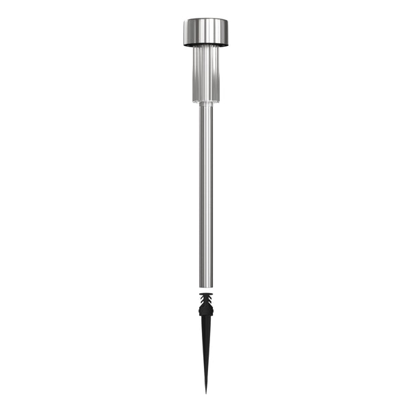 Stainless Steel |#| All-Weather Solar Powered Stainless Steel LED Landscaping Lights - Set of 12