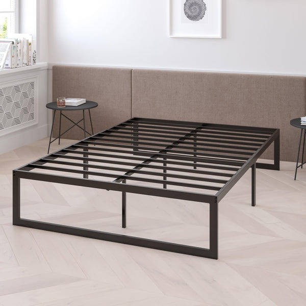 Twin |#| 14 Inch Twin Metal Platform Bed Frame/Steel Slat Support/No Box Spring Needed