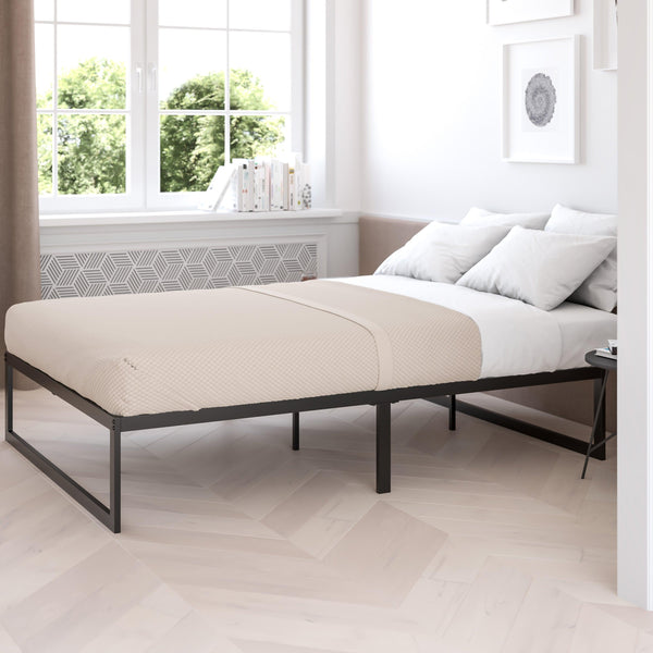 Queen |#| 14 Inch queen Metal Platform Bed Frame/Steel Slat Support/No Box Spring Needed