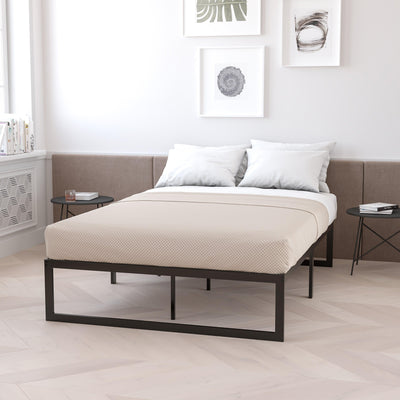 14 Inch Metal Platform Bed Frame with 10 Inch Pocket Spring Mattress in a Box (No Box Spring Required) - View 2