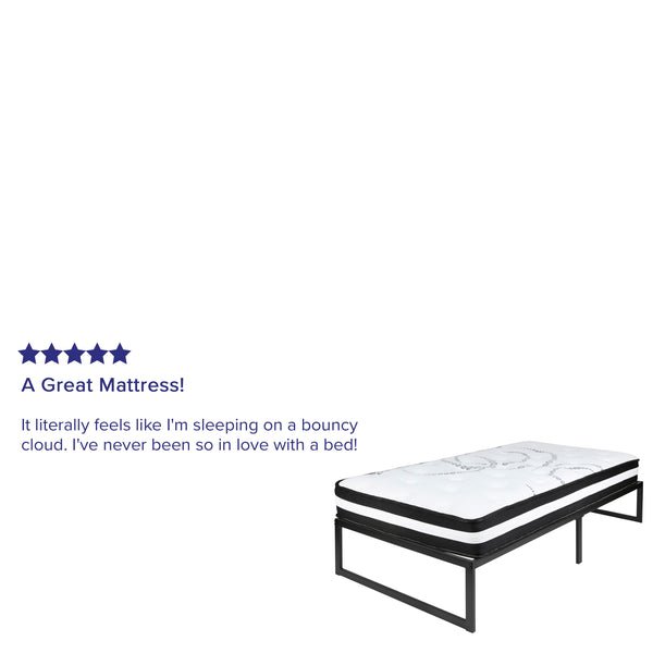 Twin |#| 14inch Twin Platform Bed Frame & 10inch Mattress in a Box - No Box Spring Required