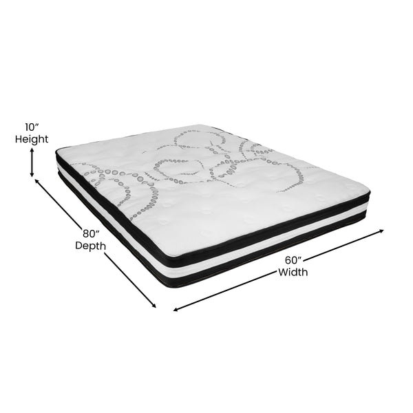 Queen |#| 14inch Queen Platform Bed Frame; 10inch Pocket Spring Mattress & 2inch Memory Foam Topper