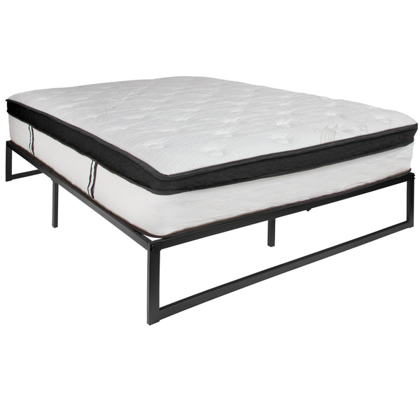 Queen |#| 14inch Queen Platform Bed Frame & 10inch Mattress in a Box - No Box Spring Required