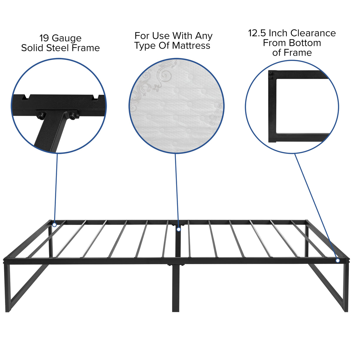 Twin |#| 14inch Twin Platform Bed Frame & 10inch Mattress in a Box - No Box Spring Required