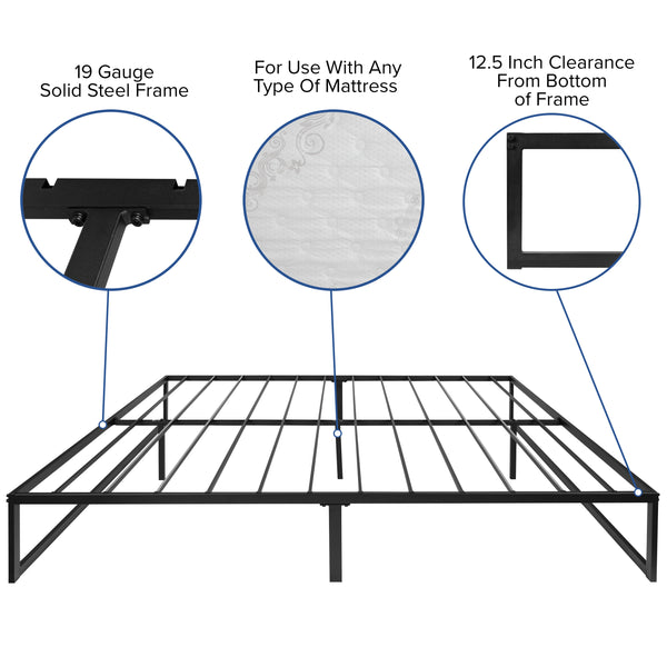 King |#| 14inch King Platform Bed Frame & 10inch Mattress in a Box - No Box Spring Required