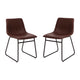 Dark Brown LeatherSoft/Black Frame |#| 18 Inch Indoor Dining Table Chairs, Dark Brown LeatherSoft/Black Frame-Set of 2