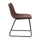 Dark Brown LeatherSoft/Black Frame |#| 18 Inch Indoor Dining Table Chairs, Dark Brown LeatherSoft/Black Frame-Set of 2