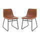 Light Brown LeatherSoft/Black Frame |#| 18 Inch Indoor Dining Table Chairs, Light Brown LeatherSoft/Black Frame-Set of 2