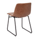 Light Brown LeatherSoft/Black Frame |#| 18 Inch Indoor Dining Table Chairs, Light Brown LeatherSoft/Black Frame-Set of 2