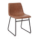 Light Brown LeatherSoft/Black Frame |#| 18 Inch Indoor Dining Table Chairs, Light Brown LeatherSoft/Black Frame-Set of 2