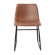 Light Brown LeatherSoft/Black Frame |#| 18 Inch Indoor Dining Table Chairs, Light Brown LeatherSoft/Black Frame-Set of 2