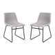 Light Gray LeatherSoft/Black Frame |#| 18 Inch Indoor Dining Table Chairs, Light Gray LeatherSoft/Black Frame-Set of 2