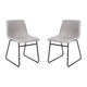 Light Gray LeatherSoft/Black Frame |#| 18 Inch Indoor Dining Table Chairs, Light Gray LeatherSoft/Black Frame-Set of 2