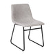 Light Gray LeatherSoft/Black Frame |#| 18 Inch Indoor Dining Table Chairs, Light Gray LeatherSoft/Black Frame-Set of 2