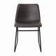 Gray LeatherSoft/Black Frame |#| 18 Inch Indoor Dining Table Chairs, Dark Gray LeatherSoft/Black Frame-Set of 2