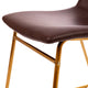 Dark Brown LeatherSoft/Gold Frame |#| 18 Inch Indoor Dining Table Chairs, Dark Brown LeatherSoft/Gold Frame-Set of 2
