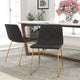 Gray LeatherSoft/Gold Frame |#| 18 Inch Indoor Dining Table Chairs, Dark Gray LeatherSoft/Gold Frame-Set of 2