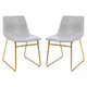 Light Gray LeatherSoft/Gold Frame |#| 18 Inch Indoor Dining Table Chairs, Light Gray LeatherSoft/Gold Frame-Set of 2