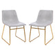 Light Gray LeatherSoft/Gold Frame |#| 18 Inch Indoor Dining Table Chairs, Light Gray LeatherSoft/Gold Frame-Set of 2