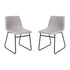 18 Inch Commercial Grade Dining Table Height Chair, Mid-Back Sled Base Dining Chair in LeatherSoft Upholstery, Set of 2