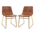 18 Inch Commercial Grade Dining Table Height Chair, Mid-Back Sled Base Dining Chair in LeatherSoft Upholstery, Set of 2