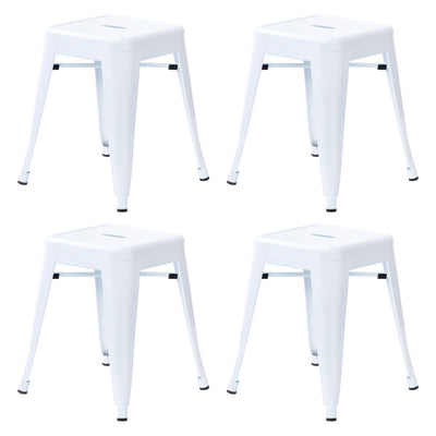 18 Inch Table Height Indoor Stackable Metal Dining Stool - Set of 4 - View 1