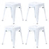 White |#| 18 Inch Table Height Indoor Stackable Metal Dining Stool in White-Set of 4