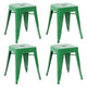 Green |#| 18 Inch Table Height Indoor Stackable Metal Dining Stool in Green-Set of 4
