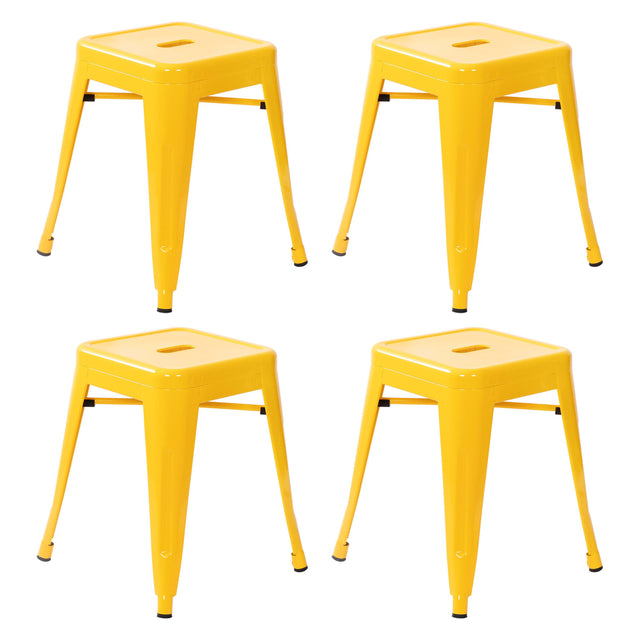 18" Table Height Stool, Stackable Backless Metal Indoor Dining Stool, Commercial Grade Restaurant Stool - Set of 4 - View 1