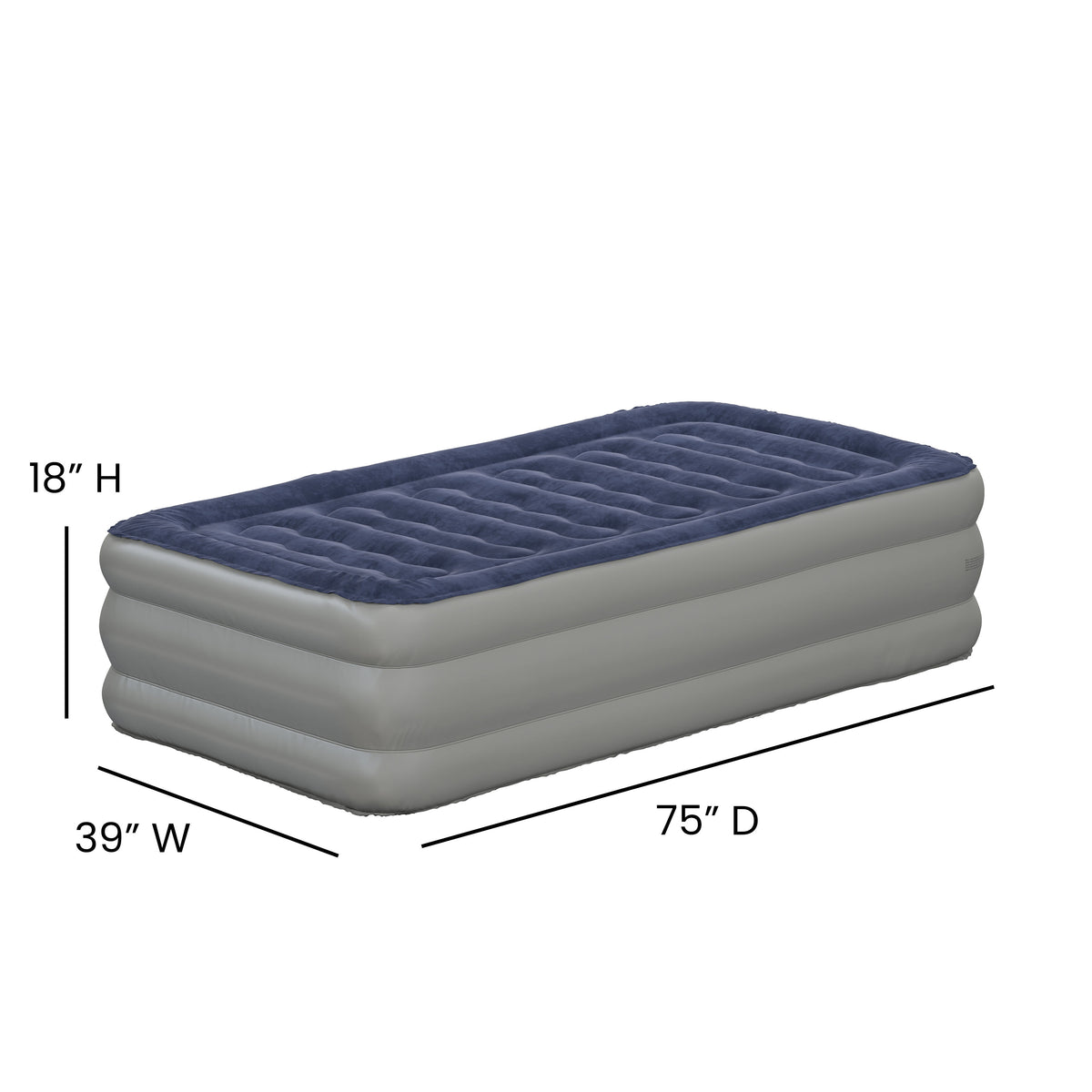 Twin |#| 18inch Twin Air Mattress - ETL Certified Internal Electric Pump and Carrying Case