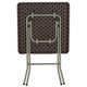 1.95-Foot Square Brown Rattan Plastic Folding Table - Outdoor Event Table